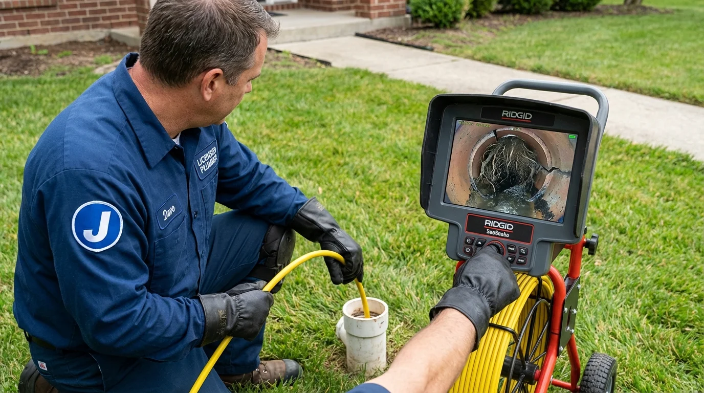 Sewer camera inspection being performed by Johns Plumbing LLC in Golden Valley