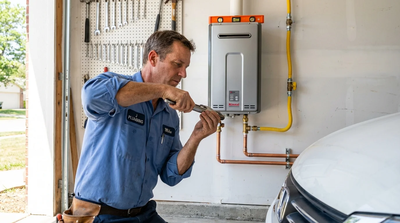 Tankless water heater installation by a Johns Plumbing LLC plumber in Golden Valley